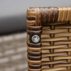 Outsunny 43in Outdoor Propane Gas Fire Pit Table, 50,000 BTU Auto-Ignition Wicker Gas Firepit With Glass Wind Guard, Blue Glass Rock, CSA Certification, Brown -Outsunny 4iJ75618243e75487