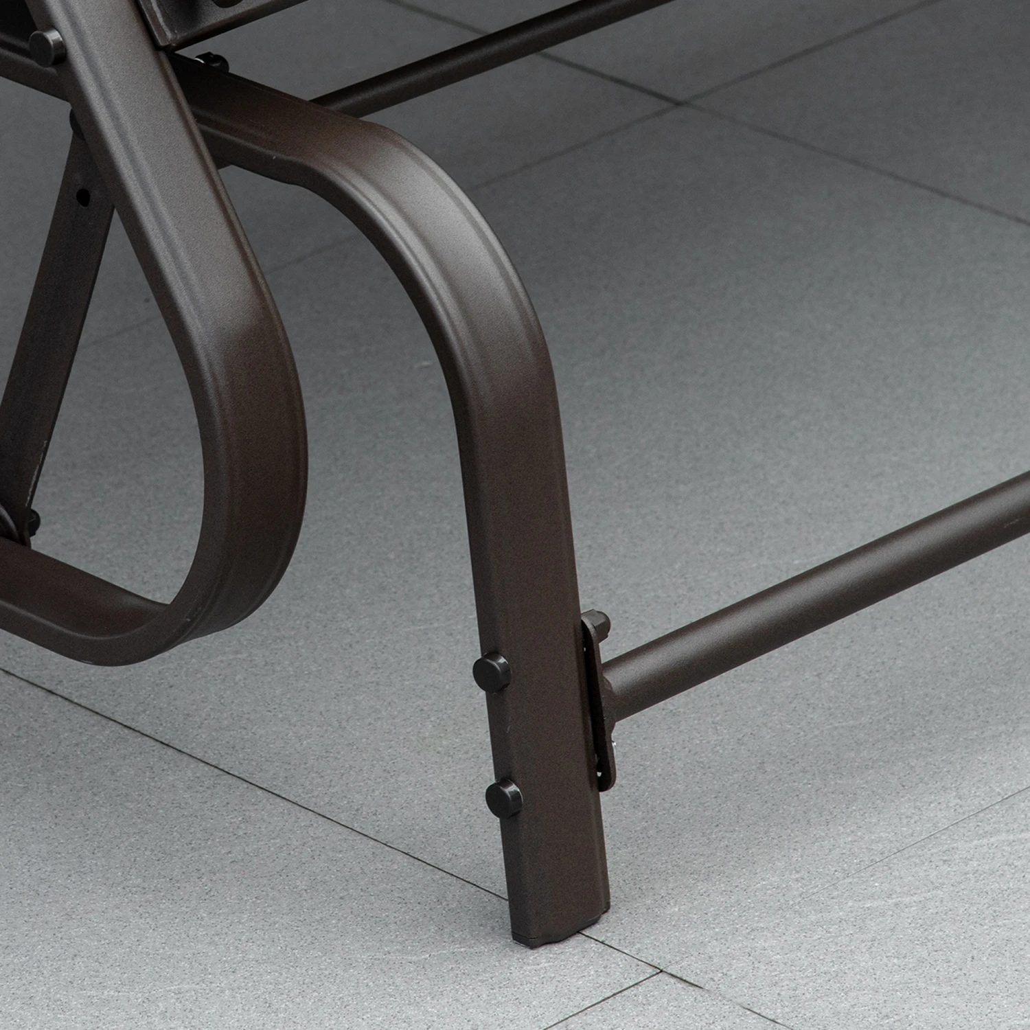 Outsunny 2-Person Outdoor Glider Bench,Patio Glider Loveseat Chair With Powder Coated Steel Frame,2 Seats Porch Rocking Glider For Backyard, Lawn, Garden And Porch, Cream White 9 Outsunny 2-Person Outdoor Glider Bench,Patio Glider Loveseat Chair With Powder Coated Steel Frame,2 Seats Porch Rocking Glider For Backyard, Lawn, Garden And Porch, Cream White - Image 9