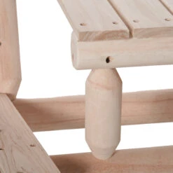 Outsunny Wooden Adirondack Chairs, Outdoor Double Seat Bench With Center Table For Patio, Backyard, Deck, Fire Pit, Natural -Outsunny 4vTd4d17f9169540d