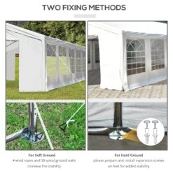 Outsunny 20' X 40' Large Party Tent & Carport With Removable Sidewalls And Double Doors, Heavy Duty Canopy Tent Sun Shade Shelter, For Parties, Wedding, Outdoor Events, BBQ, White -Outsunny 55Zfc417e715996a3