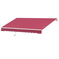 Outsunny 10' X 8' Manual Retractable Awning Sun Shade Shelter For Patio Deck Yard With UV Protection And Easy Crank Opening, Wine Red -Outsunny 58Sdaa1831c0beb27