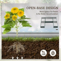 Outsunny Steel Raised Garden Bed, Set Of 5 Large Box Planters For Outdoor Plants Vegetables Flowers Herbs, 8x8x1ft, Green -Outsunny 5At88c18635fa52b7