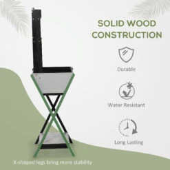 Outsunny Garden Potting Bench Table With Hidden Storage Box, Wood Outdoor Work Station With Open Top And Lower Shelf -Outsunny 5GO3f617ed344b79e