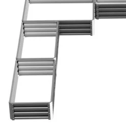 Outsunny Steel Raised Garden Bed, Set Of 5 Large Box Planters For Outdoor Plants Vegetables Flowers Herbs, 8x8x1ft, Gray -Outsunny 5Gd3d618635f9fbef