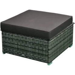 Outsunny 6 Pieces Patio Furniture Sets Outdoor Wicker Conversation Sets All Weather PE Rattan Sectional Sofa Set With Ottoman, Cushions & Tempered Glass Desktop, Charcoal -Outsunny 5NYd4e17e72479c6f