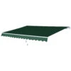 Outsunny 12' X 8' Outdoor Patio Manual Retractable Exterior Window Awning - Green