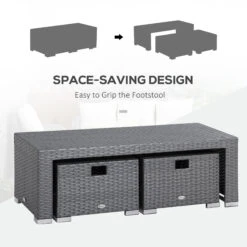 Outsunny 6-Piece Outdoor Rattan Patio Sectional Sofa Set With 3-Seat Couch, 2 Recliners, 2 Ottoman Footrests, & Coffee Table Conversation Set, Off-White 13 Outsunny 6-Piece Outdoor Rattan Patio Sectional Sofa Set With 3-Seat Couch, 2 Recliners, 2 Ottoman Footrests, & Coffee Table Conversation Set, Off-White -Outsunny 5Ss88c17fae7c6a7a