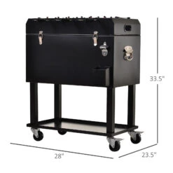 Outsunny 68QT Patio Cooler Ice Chest With Foosball Table Top, Portable Poolside Party Bar Cold Drink Rolling Cart On Wheels With Tray Shelf 23 Outsunny 68QT Patio Cooler Ice Chest With Foosball Table Top, Portable Poolside Party Bar Cold Drink Rolling Cart On Wheels With Tray Shelf -Outsunny 5X001117e7222ff20