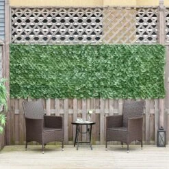 Outsunny 118" X 39" Artificial Ivy Privacy Fence, Wall Screen Faux Greenery, Leaves Decoration For Outdoor Garden, Backyard Décor, Balcony, Patio, Dark Green -Outsunny 5gv13817e6a0df2f4