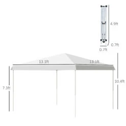 Outsunny 13' X 13' Pop Up Canopy Tent, Instant Sun Shelter, Tents For Parties, Height Adjustable, With Wheeled Carry Bag For Outdoor, Garden, Patio, Parties, White 14 Outsunny 13' X 13' Pop Up Canopy Tent, Instant Sun Shelter, Tents For Parties, Height Adjustable, With Wheeled Carry Bag For Outdoor, Garden, Patio, Parties, White -Outsunny 5h9c1717f911a8ccc