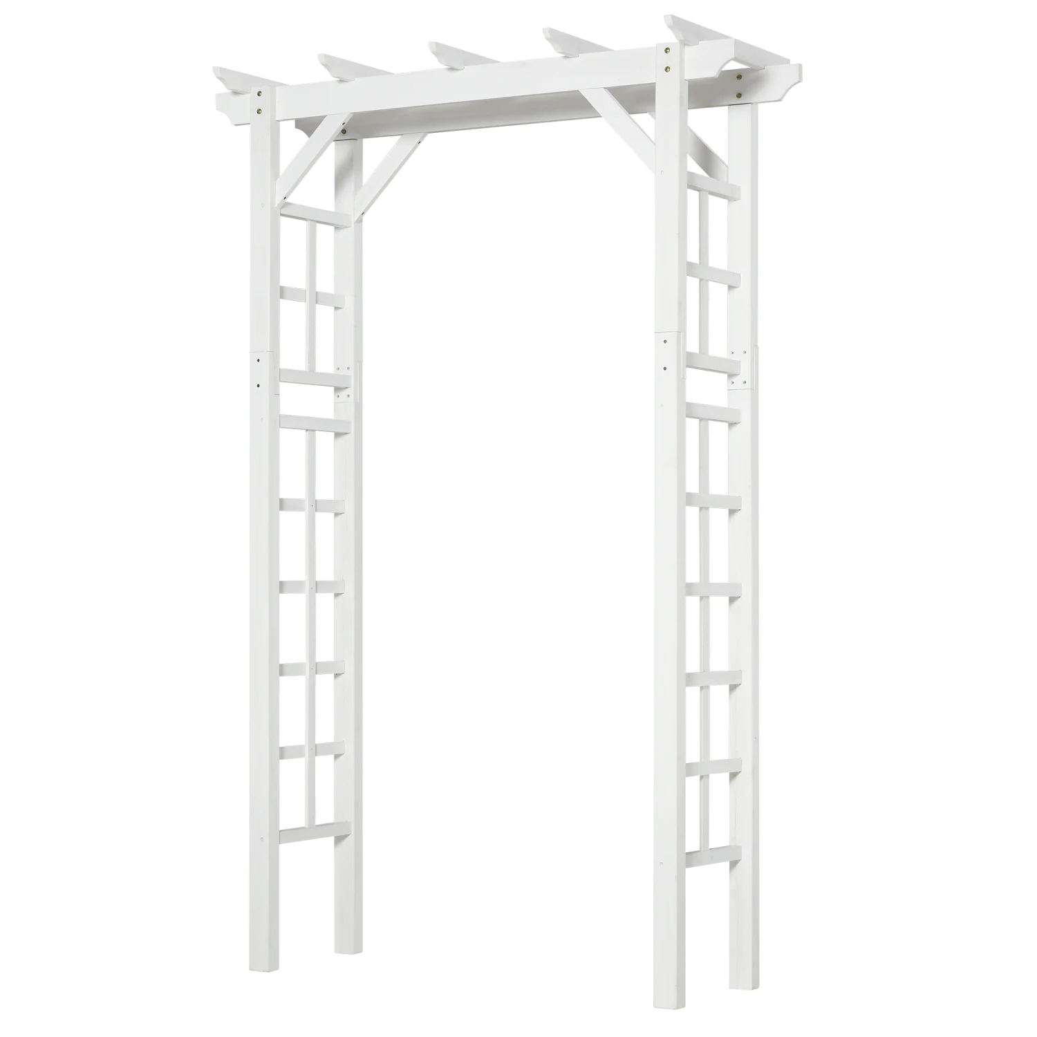 Outsunny 85" Wooden Garden Arbor For Wedding And Ceremony, Outdoor Garden Arch Trellis For Climbing Vines - White 1 Outsunny 85" Wooden Garden Arbor For Wedding And Ceremony, Outdoor Garden Arch Trellis For Climbing Vines - White