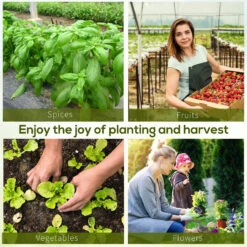 Outsunny 26' X 10' X 7' Walk-In Greenhouse Tunnel, Large Gardening Plant Hot House With 12 Windows And Zipper Doors For Backyard, White -Outsunny 5x3b10182d3a3276a