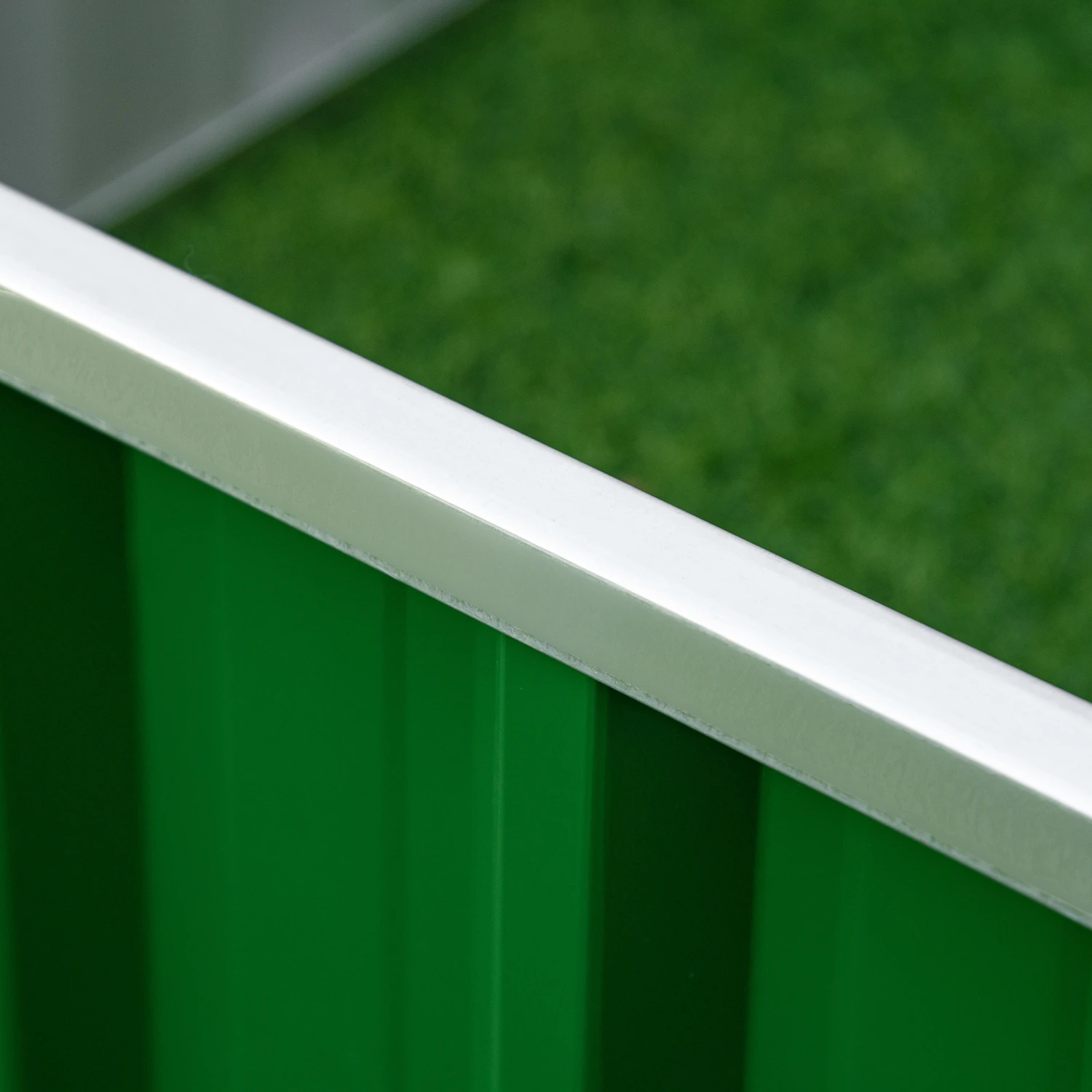 Outsunny 3x3 Ft Galvanized Raised Garden Bed, Metal Outdoor Planter Box For Gardening Vegetables Flowers And Herbs, Green 9 Outsunny 3x3 Ft Galvanized Raised Garden Bed, Metal Outdoor Planter Box For Gardening Vegetables Flowers And Herbs, Green - Image 9