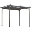 Outsunny 10' X 10' Outdoor Retractable Pergola Canopy, Metal Patio Shade Shelter For Backyard, Porch Party, Garden, Grill Gazebo, Gray