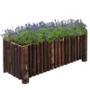 Outsunny 39" X 16" X 16" Wooden Raised Bed Garden Flower Planter Box For Vegetables And Herbs With 4 Drainage Holes Rustic Column Edge