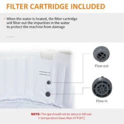 Outsunny 4-6 Person Inflatable Portable Hot Tub Spa 82'' X 26'' Outdoor Round Heated Spa W/ 130 Bubble Jets, Cover, Filter Cartridges - Grey 16 Outsunny 4-6 Person Inflatable Portable Hot Tub Spa 82'' X 26'' Outdoor Round Heated Spa W/ 130 Bubble Jets, Cover, Filter Cartridges - Grey -Outsunny 6UR88c17fe87ad9fc