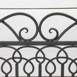 Outsunny Metal Park Bench For Front Porch, Loveseat Like 2 Person, Armrests, Steel Frame, European Antique Style Outdoor Furniture, Black -Outsunny 6Uy75617f4e8a01bc