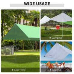 Outsunny Sun Sail Shade Canopy Adjustable Installation Pole/Pipe Kit White -Outsunny 6ha88c1821eaa5af8