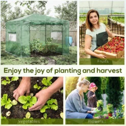 Outsunny 10' X 10' Portable Walk-in Greenhouse, Folding Pop-up, Outdoor Canopy Green House, Roll-Up Zipper Door & 2 Ventilating Side Windows For Growing Flowers, Herbs, Vegetables, Saplings -Outsunny 6sF756183caf7d82a