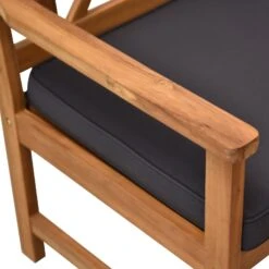 Outsunny 4 Piece Acacia Wood Outdoor Patio Furniture Set With 2 Armchairs, 1 Sofa, & 1 Coffee Table, Cushions Included -Outsunny 6tI03317e691fdd11