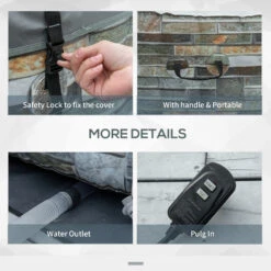 Outsunny 2-3 Person Inflatable Hot Tub Outdoor Round Portable Heated Spa With 108 Jets, Pump, Cover, Filter Cartridges, Mixed Grey -Outsunny 6uF75617fae7c2cbd