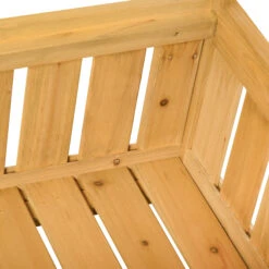 Outsunny Wooden Outdoor Storage Bench 2-Person Backyard Patio Bench With Louvered Side Panels & Wood Build, Yellow -Outsunny 6wH44017f916e83cd