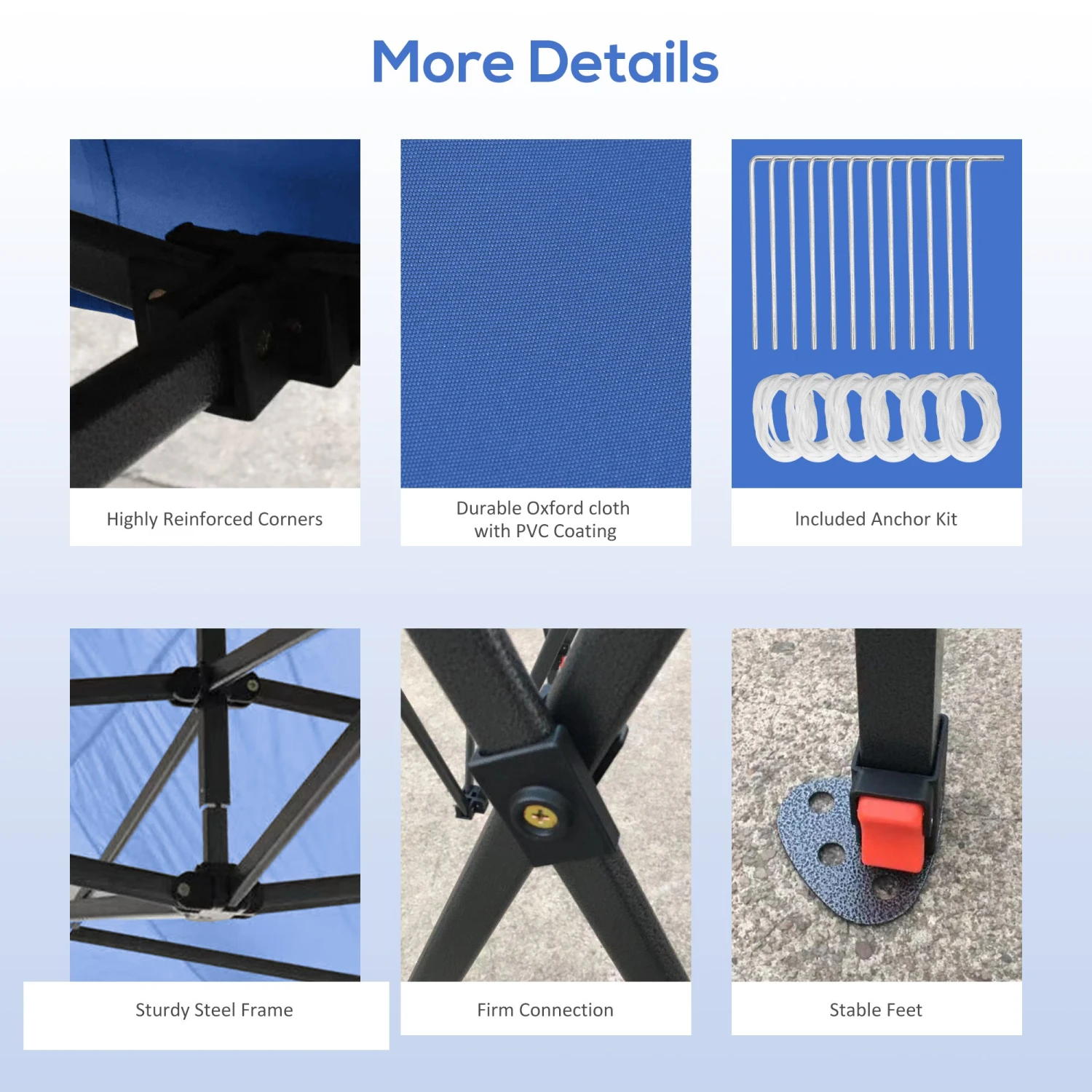 Outsunny 10' X 20' Pop Up Canopy Tent, Instant Sun Shelter, Tents For Parties, Height Adjustable, With Wheeled Carry Bag, For Outdoor, Garden, Patio, Dark Blue 4 Outsunny 10' X 20' Pop Up Canopy Tent, Instant Sun Shelter, Tents For Parties, Height Adjustable, With Wheeled Carry Bag, For Outdoor, Garden, Patio, Dark Blue - Image 4