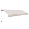 Outsunny 8' X 7' Patio Retractable Awning, Manual Exterior Sun Shade Deck Window Cover, Beige