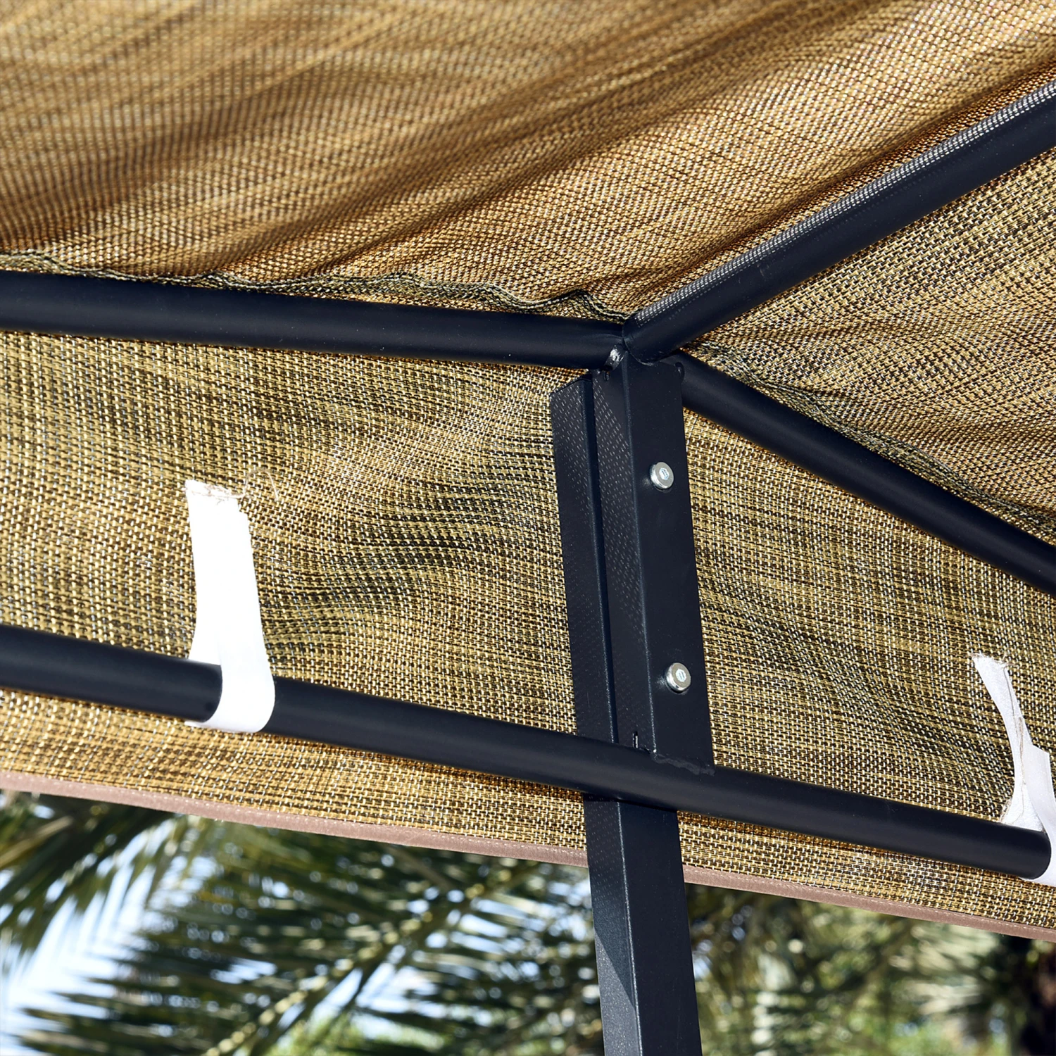 Outsunny 3 Piece Outdoor Bar Set For 2 With Canopy, Rectangular Table With Storage Shelves & Two Bar Chairs, Breathable Mesh 9 Outsunny 3 Piece Outdoor Bar Set For 2 With Canopy, Rectangular Table With Storage Shelves & Two Bar Chairs, Breathable Mesh - Image 9