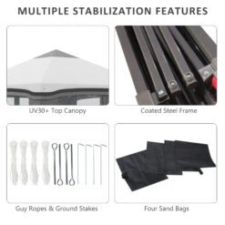 Outsunny 10' X 10' Pop Up Canopy Tent With Netting, Instant Tents For Parties, Height Adjustable, With Wheeled Carry Bag And 4 Sand Bags For Outdoor, Garden, Patio, Gray 15 Outsunny 10' X 10' Pop Up Canopy Tent With Netting, Instant Tents For Parties, Height Adjustable, With Wheeled Carry Bag And 4 Sand Bags For Outdoor, Garden, Patio, Gray -Outsunny 7IK14e1898769ecf3