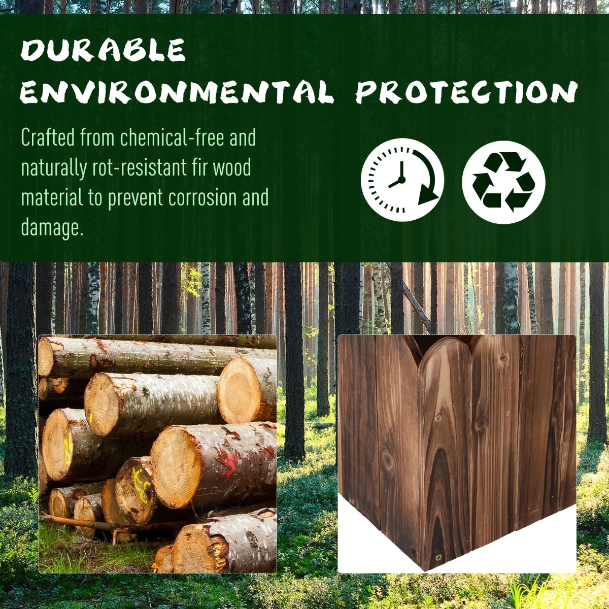 Outsunny 40" X 16" X 12" Raised Planter Box Garden Scalloped Edge Wooden 9 Outsunny 40" X 16" X 12" Raised Planter Box Garden Scalloped Edge Wooden - Image 9