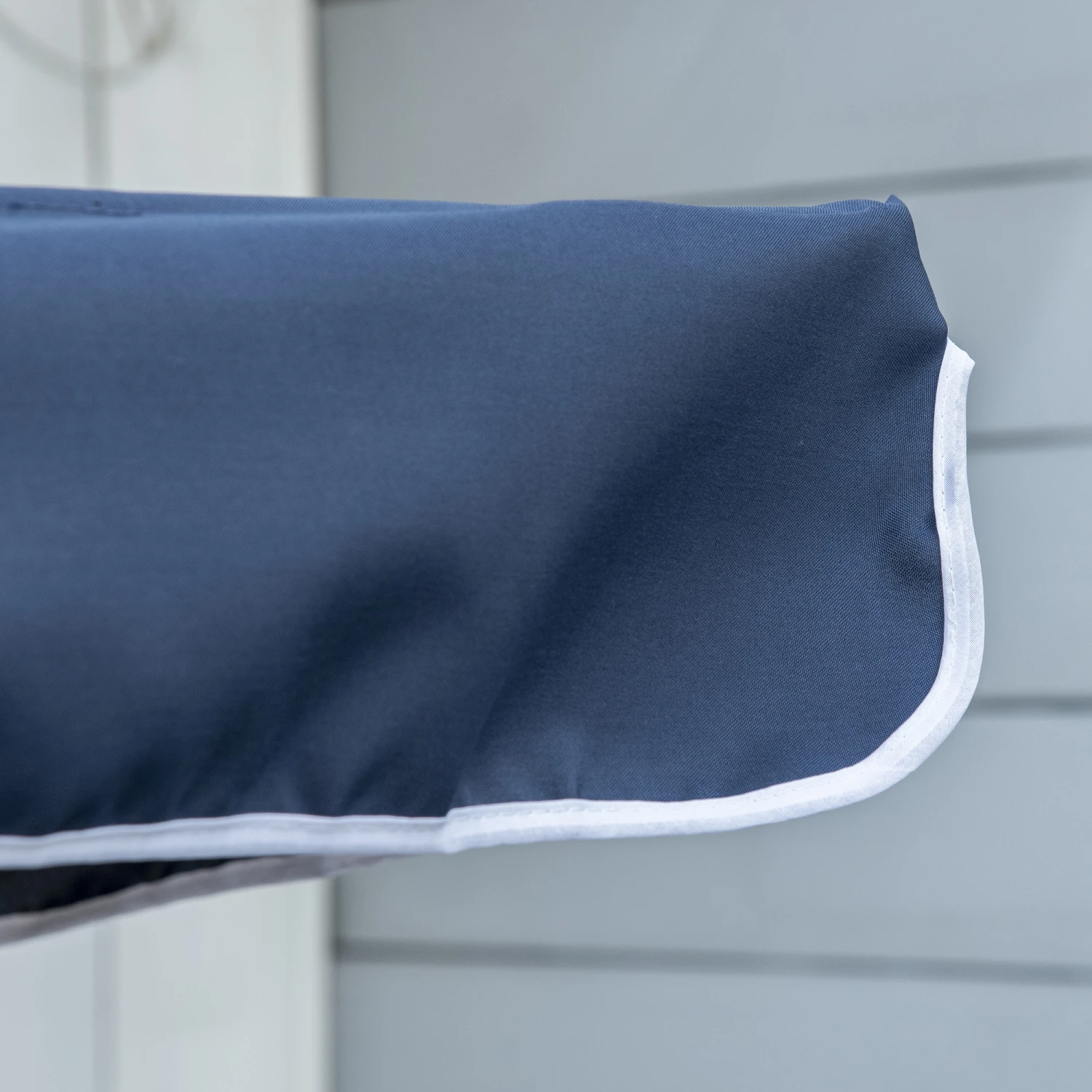 Outsunny 3-Person Patio Porch Swing With Adjustable Canopy For Adults, Steel Frame, Seat & Backrest Cushion, Armrests, Dark Blue & White Striped 8 Outsunny 3-Person Patio Porch Swing With Adjustable Canopy For Adults, Steel Frame, Seat & Backrest Cushion, Armrests, Dark Blue & White Striped - Image 8