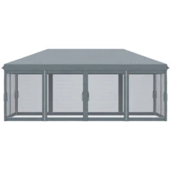 Outsunny 10' X 20' Pop Up Canopy Tent With Netting, Heavy Duty Instant Sun Shelter, Large Tents For Parties With Carry Bag For Outdoor, Garden, Patio, Gray -Outsunny 7lX3d6186dea22c03