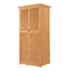 Outsunny 3' X 5' Wooden Outdoor Storage Cabinet, Garden Sheds & Outdoor Storage With Asphalt Roof & 2 Large Wood Doors With Lock, Natural