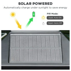 Outsunny 22" Outdoor Solar Lamp Post Light, All Weather Protection For Backyard, Black -Outsunny 7yg88c17fae7c82cf