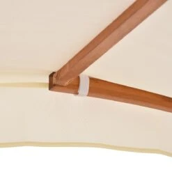 Outsunny Outdoor Hammock With Stand & Accessories, Heavy Duty Wooden Frame, Extra Large Sun Shade Canopy, Indoor Outside Boho Style Nap Bed, Natural Cotton, White -Outsunny 81568e17e69e94d15