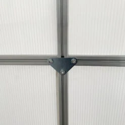 Outsunny 6' X 6' Aluminum Greenhouse, Polycarbonate Walk-in Garden Greenhouse Kit With Adjustable Roof Vent, Rain Gutter And Sliding Door For Winter, Silver -Outsunny 83T3d618243e74573