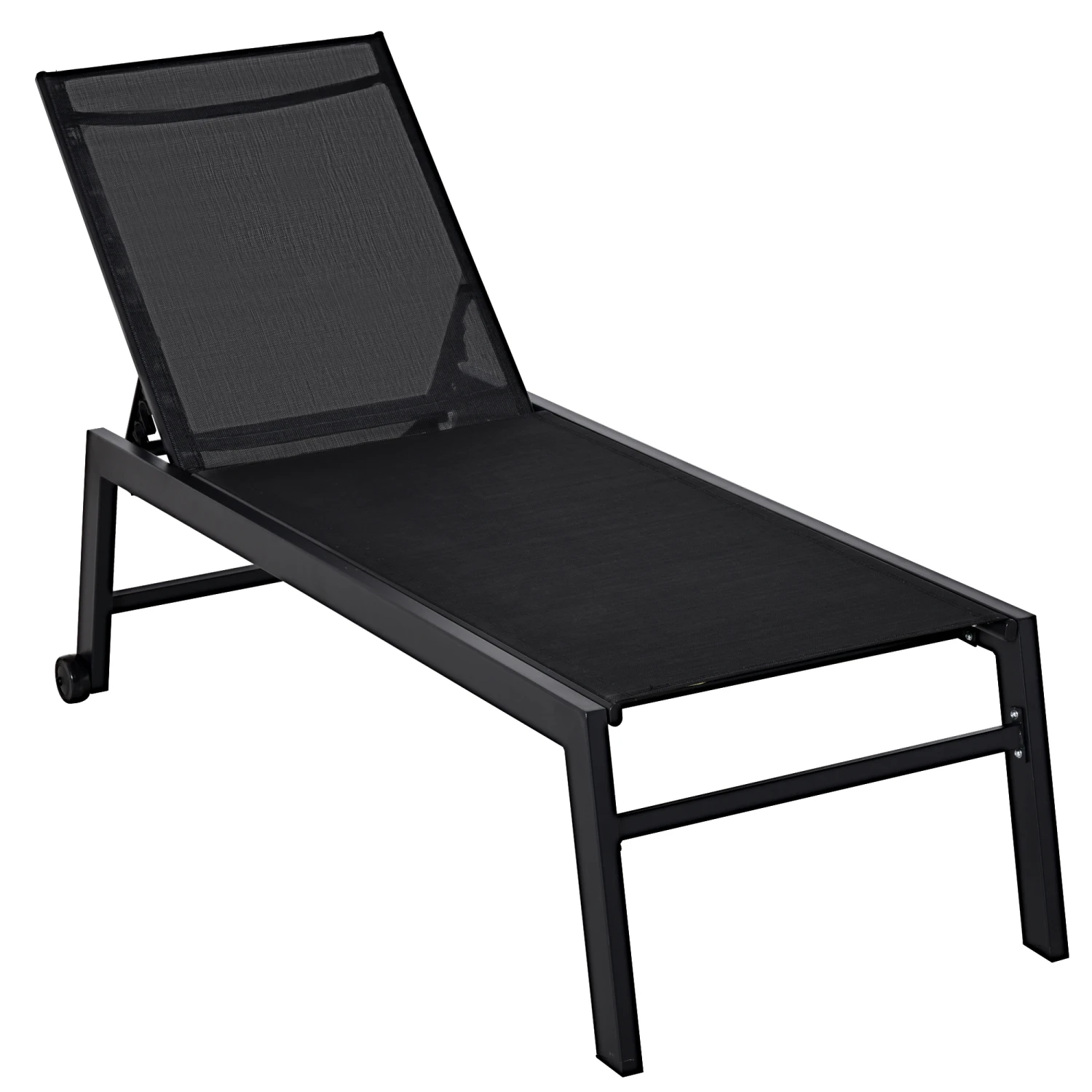 Outsunny Outdoor Lounge Chair, Patio Lounger With 5-Position Reclining Backrest And 2 Wheels For Poolside, Beach, Lawn, Black 1 Outsunny Outdoor Lounge Chair, Patio Lounger With 5-Position Reclining Backrest And 2 Wheels For Poolside, Beach, Lawn, Black