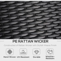 Outsunny 6-Piece Outdoor Rattan Patio Sectional Sofa Set With 3-Seat Couch, 2 Recliners, 2 Ottoman Footrests, & Coffee Table Conversation Set, Light Grey 15 Outsunny 6-Piece Outdoor Rattan Patio Sectional Sofa Set With 3-Seat Couch, 2 Recliners, 2 Ottoman Footrests, & Coffee Table Conversation Set, Light Grey -Outsunny 8OF88c18243e7422f