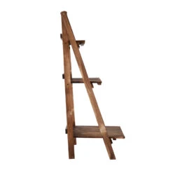 Outsunny 32'' Foldable Plant Stand, 3-Tier Wooden Flower Stand, Ladder Display Shelf With Slatted Bottom, For Garden Indoor Outdoor 16 Outsunny 32'' Foldable Plant Stand, 3-Tier Wooden Flower Stand, Ladder Display Shelf With Slatted Bottom, For Garden Indoor Outdoor -Outsunny 8Ywdf617e678d0984