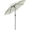 Outsunny 9' 3-Tier Patio Umbrella, Outdoor Market Umbrella With Crank And Push Button Tilt For Deck, Backyard And Lawn, Beige