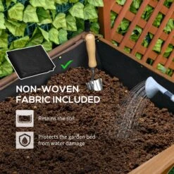 Outsunny Wood Raised Garden Bed With Sunshade Canopy, Planting Box, Outdoor Vegetable Flower Container, Orange And Black -Outsunny 8zFdfd17ed3327d95