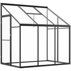 Outsunny 6' X 4' Aluminum Greenhouse Polystyrene Walk-in Garden Greenhouse With Adjustable Roof Vent And Lockable Door, Clear