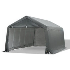 Outsunny 12'x20' Carport Extra Large Upgraded Heavy Duty Car Canopy Truck SUV Boat Shelter W/ Sidewalls UV-Treated Cover For Party, Garden Storage Shed, Grey