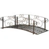 Outsunny 6' Metal Arch Backyard Garden Bridge, Safety Siderails, Arc Footbridge For Backyard Creek, Stream, Pond, Bronze