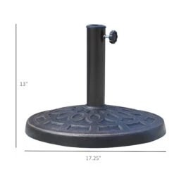 Outsunny 17" 27 Lbs Outdoor Umbrella Stand Base, Round Resin Heavy Duty Market Parasol Holder With Decorative Pattern & Easy Setup, For Φ1.5", Φ1.89" Pole, For Lawn, Deck, Backyard, Garden, Bronze 13 Outsunny 17" 27 Lbs Outdoor Umbrella Stand Base, Round Resin Heavy Duty Market Parasol Holder With Decorative Pattern & Easy Setup, For Φ1.5", Φ1.89" Pole, For Lawn, Deck, Backyard, Garden, Bronze -Outsunny 9NPc1718162af00d0