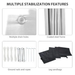 Outsunny 10' X 10' Pop Up Canopy Tent With 3 Sidewalls, Leg Weight Bags And Carry Bag, Height Adjustable, Instant Party Tent Event Shelter Gazebo For Garden, Patio, Cream -Outsunny 9ZD9a81898769f96d