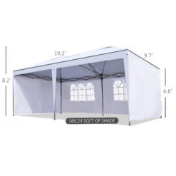 Outsunny 10' X 20' Pop Up Canopy Tent With 4 Sidewalls, Heavy Duty Tents For Parties, Outdoor Instant Gazebo With Carry Bag, For Outdoor, Garden, Patio, White 16 Outsunny 10' X 20' Pop Up Canopy Tent With 4 Sidewalls, Heavy Duty Tents For Parties, Outdoor Instant Gazebo With Carry Bag, For Outdoor, Garden, Patio, White -Outsunny 9aYc1717f4e3bf909