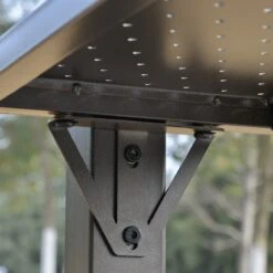 Outsunny 8'x5' BBQ Grill Gazebo With 2 Side Shelves, Outdoor Double Tiered Interlaced Polycarbonate Roof With Steel Frame, Brown -Outsunny 9l203c17e6afbebd9