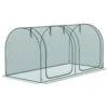 Outsunny 8' X 4' Crop Cage, Plant Protection Tent With Two Zippered Doors, Storage Bag And 4 Ground Stakes, For Garden, Yard, Lawn, Green